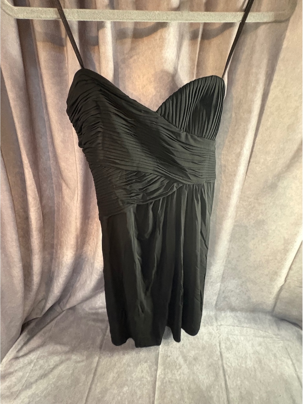 BCBGMAXAZRIA Black Pleated Strap Dress Size 0
